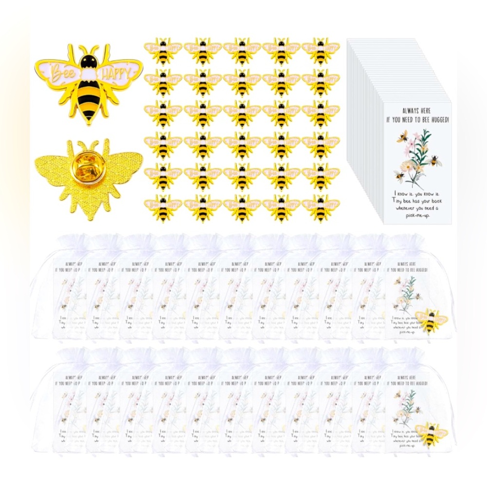 100 Sets Bee Pins Bulk Bee Brooches Party Favors